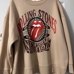 The Rolling Stones Beige Sweatshirt with Red Logo